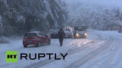 Germany: Unexpected snow storm coats Taunusstein roads, causing chaos