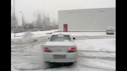 Пежо 406 купе, тест на сняг