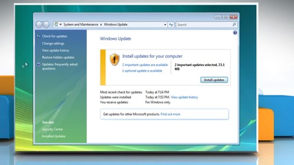 Windows® Vista: How to hide an update