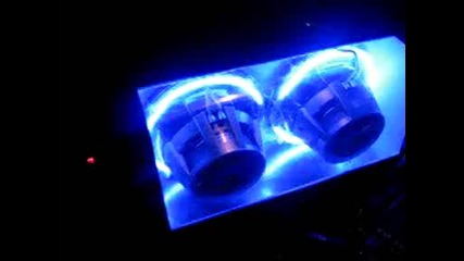 2 subwoofers with neon