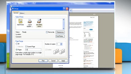 Internet Explorer® 8: How to preview and print a webpage on Windows® Xp?