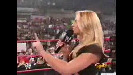 Raw 01.11.2004 Trish показва видеото на Lita The walking Kiss of Death