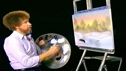 S05 Радостта на живописта с Bob Ross E04 - зимна тишина ღобучение в рисуване, живописღ