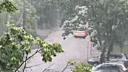 Силна буря с проливен дъжд, гръмотевици и градушка нанесе щети в Хасково