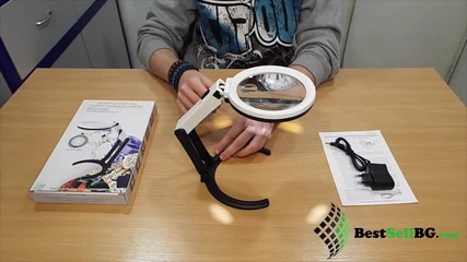 Сгъваема настолна лупа със стойка Led осветление за четене шиене на гоблени бродиране часовникарска