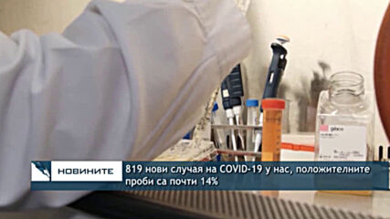819 нови случая на COVID-19 у нас, положителните проби са почти 14%