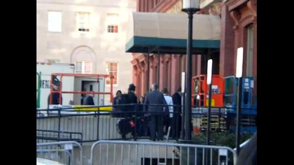 Justin Bieber and Selena Gomez arriving at Christmas In Washington