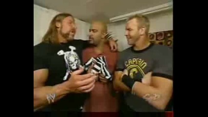 Christian Cage Coach and Evolution Backstage.