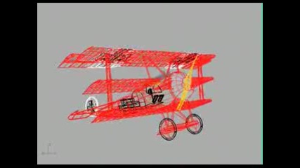 3D Скица На Триплан Fokker Dr.1