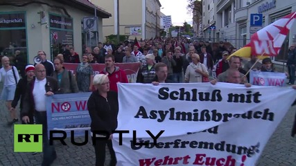 Germany: NPD march through Reisa denouncing Merkel's refugee policy