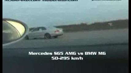 Mercedes S65 Amg vs Bmw M6 50 - 295 kmh