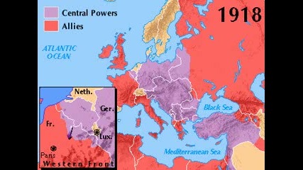 World War One 1914 - 1918 Map