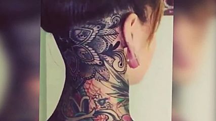 Girl Craziest Neck Tattoo Best Amazing Awesome Crazy Tattoo Videos