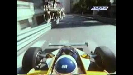 Alain Prost lap in Monaco Gp on board camera car Renault F1 1982 
