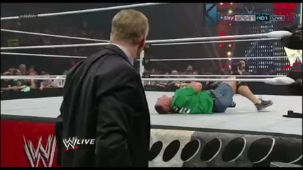 Лорд Тензай и Джон Лоринайтис атакуват Джон Сина ! Raw 30.04.2012