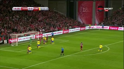 Дания - Швеция 0:1 /първо полувреме/