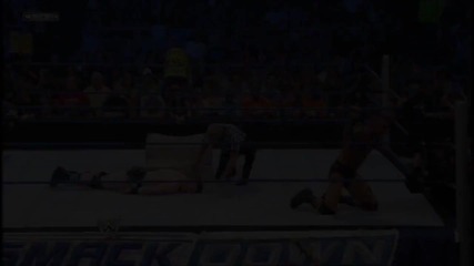 Randy Orton Scoop Slam Sheamus on the steel steps
