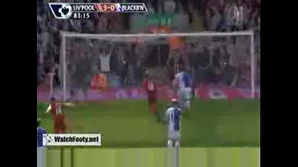 Liverpool 3 - 0 Blackburn - Daniel Agger goal - 11.04.09.