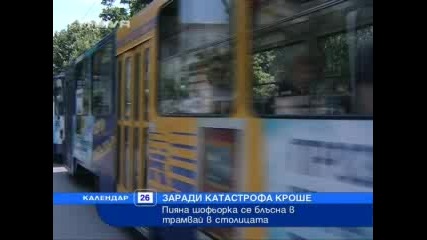 Пияна шофьорка се блъсна в трамвай в София Календар 26.02.10г. 