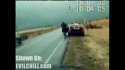Suspect Slams Into A Cop Car