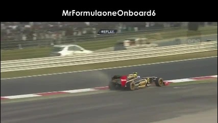 F1 Гран при на Индия 2011 - Petrov удържа болида си майсторски след подносяне [hd]