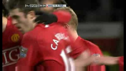 Manchester United 2 - 1 Tottenham Hotspur(scholes Goal) 35.avi