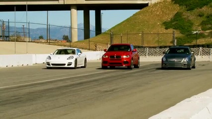 Drag Race - Cadillac Cts-v Wagon 2011 Vs Porsche Panamera Turbo 2011 Vs Bmw X6 M 2011