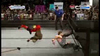 Smackdown vs. Raw 2009 Friday Fights - chris jericho vs. shelton benjamin - Falls Coun Anywhere