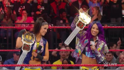 Sasha Banks & Bayley celebrate their WWE Women's Tag Team Championship victory: Raw, Feb. 18, 2019