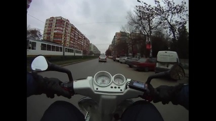Romanian Yamaha Aerox with Malossi Big Bore 7t 77cc