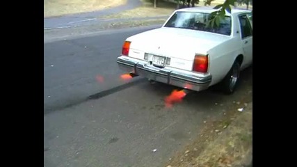 exhaust on fire
