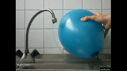 Трик с балон и вода
