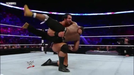 Backbreaker followed by Scoop Powerslam - Mason Ryan