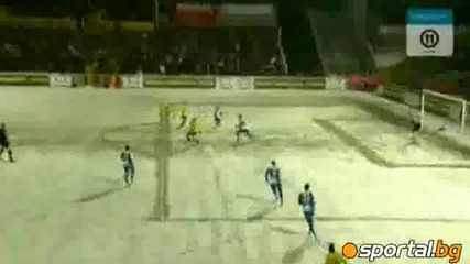 Красива задна ножица в снега 