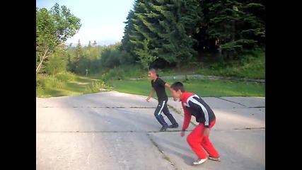 two people front flip