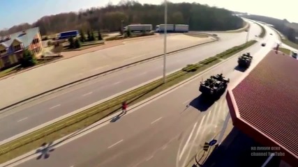 Руски безпилотен дрон снима в Полша - американските машини на път за Украйна - 04.04.2015