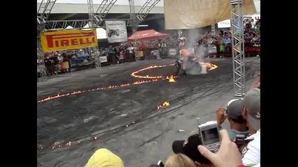 Motorbike Stunt Show - Fire Burnout 