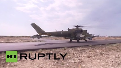 Syria: Mi-24 choppers set off on new operations from Latakia airbase