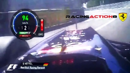 F1 Гран при на Монако 2012 - една обиколка с поглед от каската на Vettel [fom]
