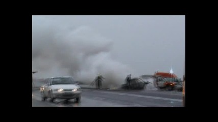 Катастрофа на магистрала Тракия 06.04.2012 7:43