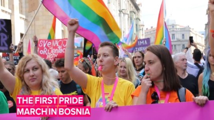 Marching for recognition and equality at Bosnia's first pride parade