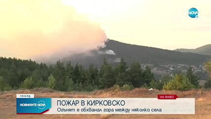 Горски пожар бушува край Кирково
