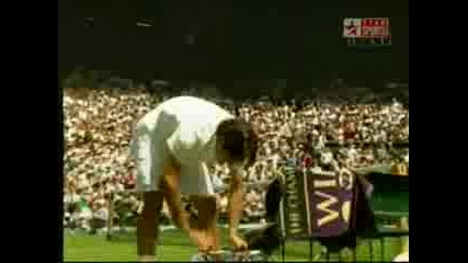 Wimbledon - Federer - Hrbaty - 6:2 Трети Сет!