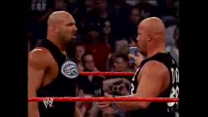 Stone Cold Steve Austin Beer With Goldberg 