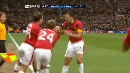 Manchester United 3 - 2 Bayern Munich (agg 4 - 4) Uefa Champions League 2010 Nani Goal 