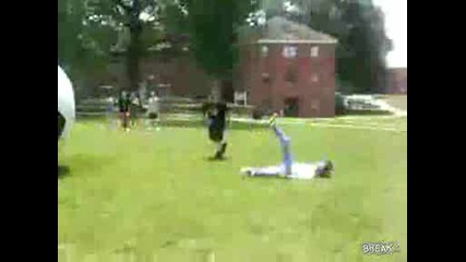 Huge Soccer Ball Sends Kid Flying