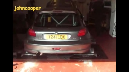 Peugeot 206 4x4 Cosworth on dyno
