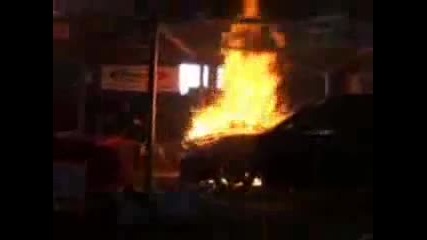 Engine bursts into flames