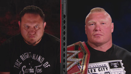 A split-screen interview with Brock Lesnar and Samoa Joe gets hostile: Raw, July 3, 2017
