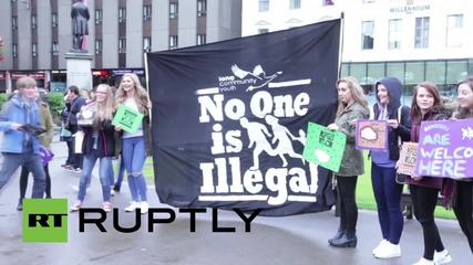 UK: Glasgow protesters rally in solidarity with refugees